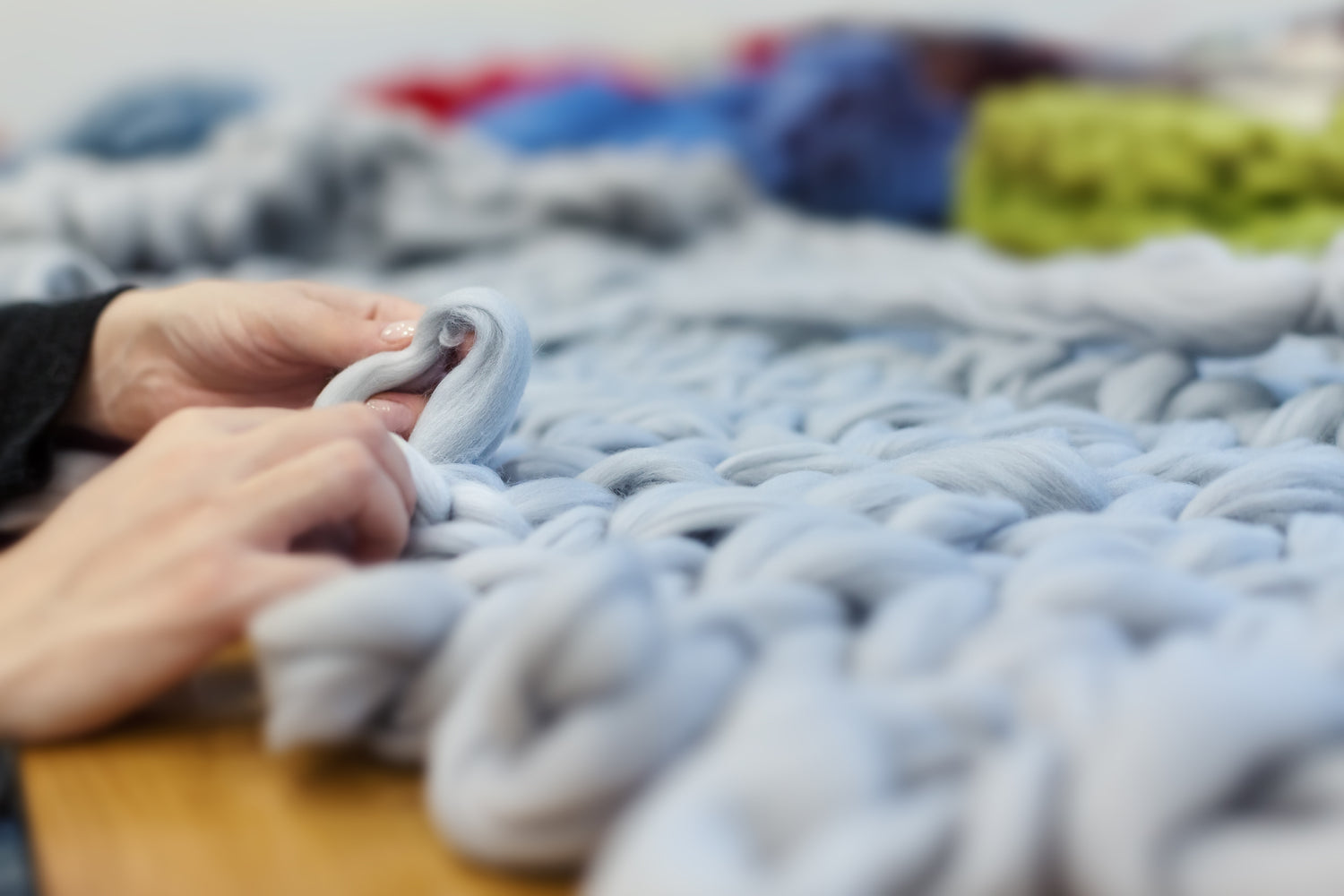 arm crochet-big knit- yarn- handmade by bck